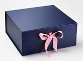 XL Deep Navy Luxury Gift box with magnetic closure, and choice of ribbon (Pack of 12)